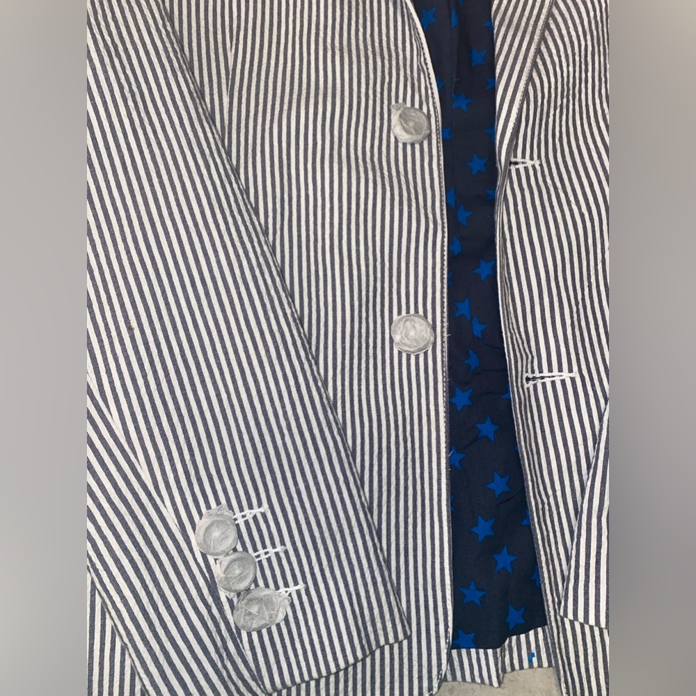 Mini Boden Boys Seer Sucker Blazer New 11/12 - Picture 2 of 4
